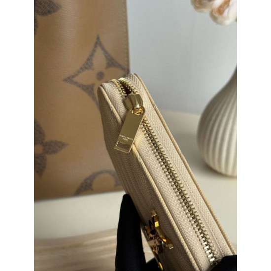 Replica di lusso Qualità da grande Portafoglio YSL Saint Laurent Monogram Continental con cerniera Albicocca Imitazioni Cloni Qualità da grande replica Portafoglio YSL Saint Laurent Monogram Continental con cerniera Albicocca firmate