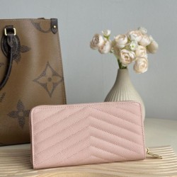 Replica di lusso Qualità da grande Portafoglio YSL Saint Laurent Monogram Continental con cerniera Rosa Imitazioni Cloni Qualità da grande replica Portafoglio YSL Saint Laurent Monogram Continental con cerniera Rosa firmate