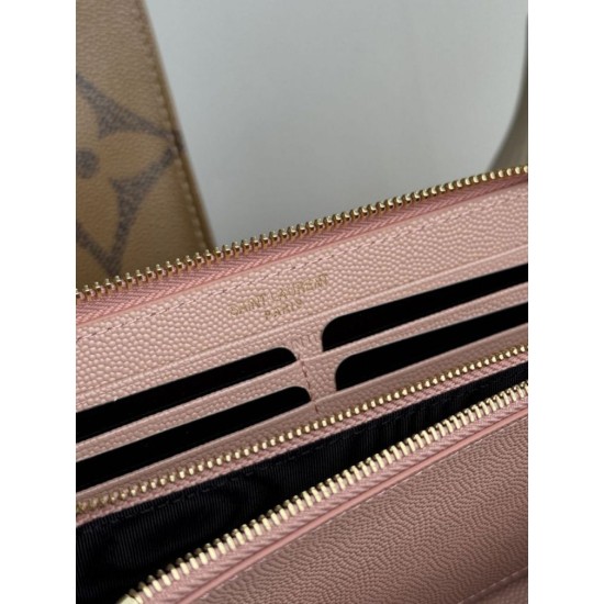 Replica di lusso Qualità da grande Portafoglio YSL Saint Laurent Monogram Continental con cerniera Rosa Imitazioni Cloni Qualità da grande replica Portafoglio YSL Saint Laurent Monogram Continental con cerniera Rosa firmate