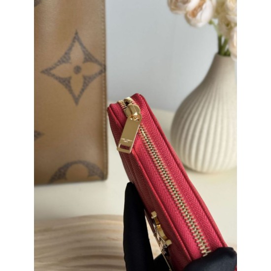 Replica di lusso Portafoglio YSL Saint Laurent Monogram Continental con cerniera Rosso Imitazioni Cloni Portafoglio YSL Saint Laurent Monogram Continental con cerniera Rosso firmate