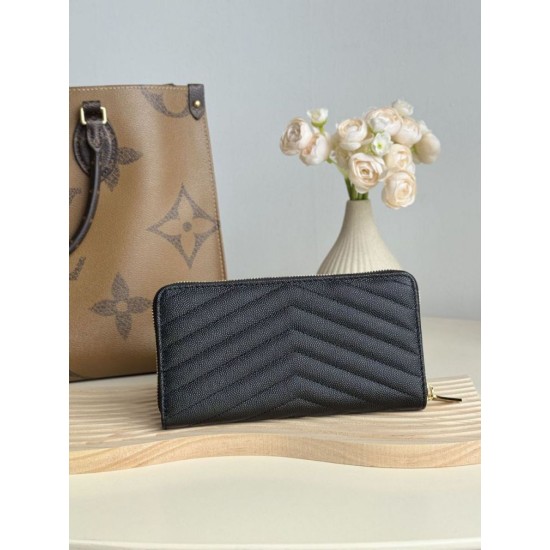 Replica di lusso Qualità da grande Portafoglio YSL Saint Laurent Monogram Continental con cerniera Nero Oro Imitazioni Cloni Qualità da grande replica Portafoglio YSL Saint Laurent Monogram Continental con cerniera Nero Oro firmate