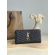Replica di lusso Qualità da grande Portafoglio YSL Saint Laurent Monogram Continental con cerniera Nero Oro Imitazioni Cloni Qualità da grande replica Portafoglio YSL Saint Laurent Monogram Continental con cerniera Nero Oro firmate