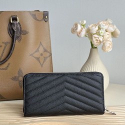 Replica di lusso Pari Dettagli perfetti Portafoglio YSL Saint Laurent Monogram Continental con cerniera Nero Argento Imitazioni Cloni Pari replica Dettagli perfetti Portafoglio YSL Saint Laurent Monogram Continental con cerniera Nero Argento firmate