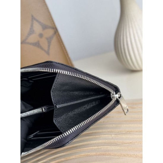 Replica di lusso Pari Dettagli perfetti Portafoglio YSL Saint Laurent Monogram Continental con cerniera Nero Argento Imitazioni Cloni Pari replica Dettagli perfetti Portafoglio YSL Saint Laurent Monogram Continental con cerniera Nero Argento firmate