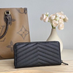 Replica di lusso Pari Portafoglio YSL Saint Laurent Monogram Continental con cerniera Nero Imitazioni Cloni Pari replica Portafoglio YSL Saint Laurent Monogram Continental con cerniera Nero firmate