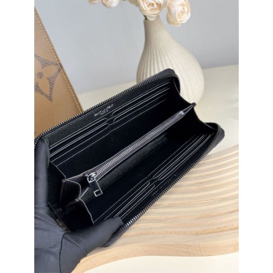 Replica di lusso Pari Portafoglio YSL Saint Laurent Monogram Continental con cerniera Nero Imitazioni Cloni Pari replica Portafoglio YSL Saint Laurent Monogram Continental con cerniera Nero firmate