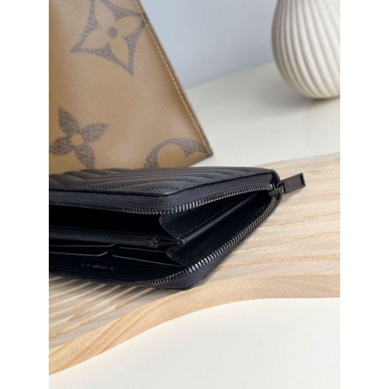 Replica di lusso Pari Portafoglio YSL Saint Laurent Monogram Continental con cerniera Nero Imitazioni Cloni Pari replica Portafoglio YSL Saint Laurent Monogram Continental con cerniera Nero firmate