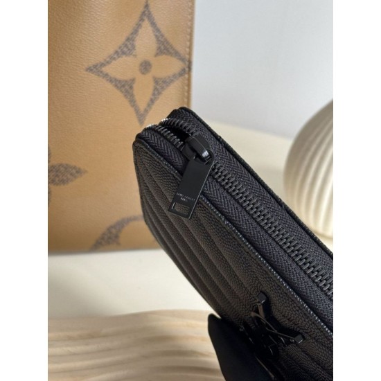 Replica di lusso Pari Portafoglio YSL Saint Laurent Monogram Continental con cerniera Nero Imitazioni Cloni Pari replica Portafoglio YSL Saint Laurent Monogram Continental con cerniera Nero firmate
