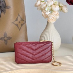 Cloni Porta carte con cerniera YSL Saint Laurent Cassandre Matelassé Fragments Rosso firmate