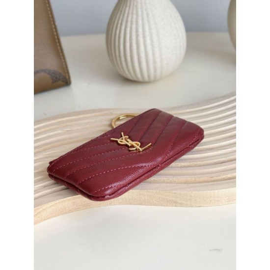 Replica di lusso Porta carte con cerniera YSL Saint Laurent Cassandre Matelassé Fragments Rosso Imitazioni Cloni Porta carte con cerniera YSL Saint Laurent Cassandre Matelassé Fragments Rosso firmate