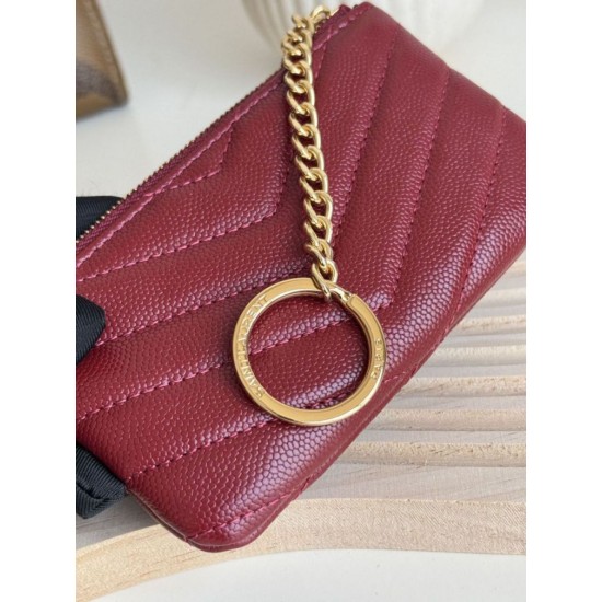 Replica di lusso Porta carte con cerniera YSL Saint Laurent Cassandre Matelassé Fragments Rosso Imitazioni Cloni Porta carte con cerniera YSL Saint Laurent Cassandre Matelassé Fragments Rosso firmate