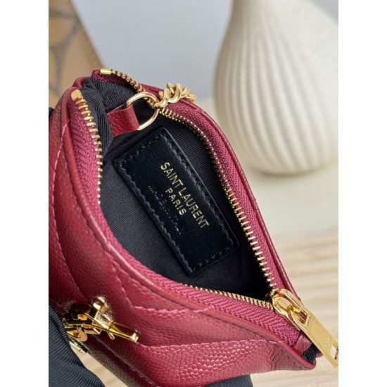 Replica di lusso Porta carte con cerniera YSL Saint Laurent Cassandre Matelassé Fragments Rosso Imitazioni Cloni Porta carte con cerniera YSL Saint Laurent Cassandre Matelassé Fragments Rosso firmate