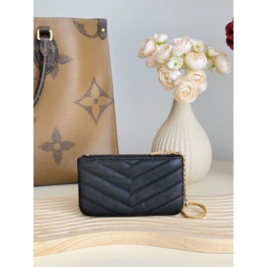 Replica di lusso Dettagli perfetti Porta carte con cerniera YSL Saint Laurent Cassandre Matelassé Fragments Nero Oro Imitazioni Cloni Dettagli perfetti Porta carte con cerniera YSL Saint Laurent Cassandre Matelassé Fragments Nero Oro firmate