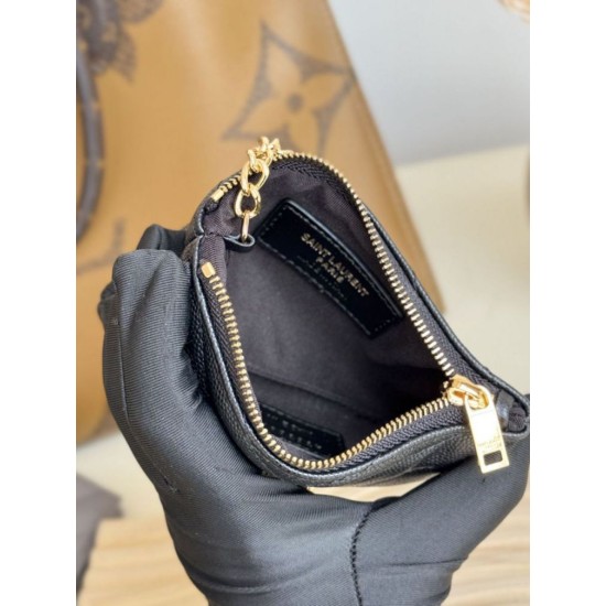 Replica di lusso Dettagli perfetti Porta carte con cerniera YSL Saint Laurent Cassandre Matelassé Fragments Nero Oro Imitazioni Cloni Dettagli perfetti Porta carte con cerniera YSL Saint Laurent Cassandre Matelassé Fragments Nero Oro firmate