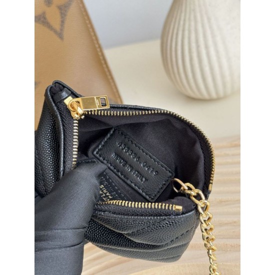 Replica di lusso Dettagli perfetti Porta carte con cerniera YSL Saint Laurent Cassandre Matelassé Fragments Nero Oro Imitazioni Cloni Dettagli perfetti Porta carte con cerniera YSL Saint Laurent Cassandre Matelassé Fragments Nero Oro firmate