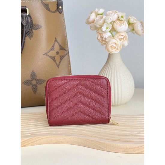 Replica di lusso Alta gamma Portafoglio compatto YSL Saint Laurent Cassandre Matelassé Rosso Imitazioni Cloni Alta gamma replica Portafoglio compatto YSL Saint Laurent Cassandre Matelassé Rosso firmate