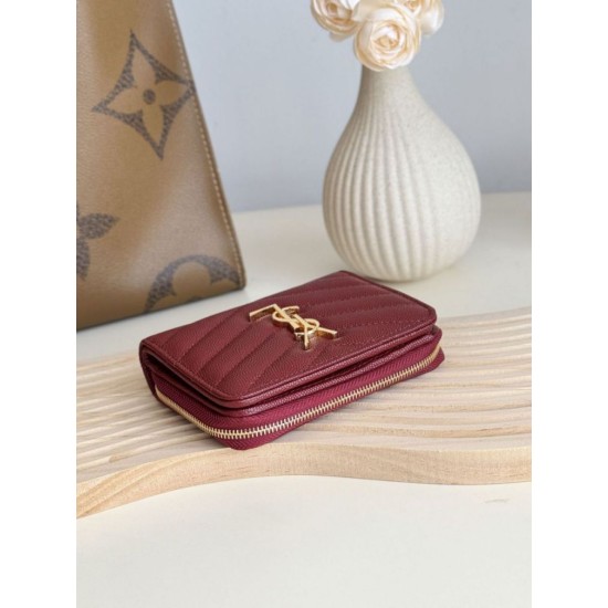 Replica di lusso Alta gamma Portafoglio compatto YSL Saint Laurent Cassandre Matelassé Rosso Imitazioni Cloni Alta gamma replica Portafoglio compatto YSL Saint Laurent Cassandre Matelassé Rosso firmate
