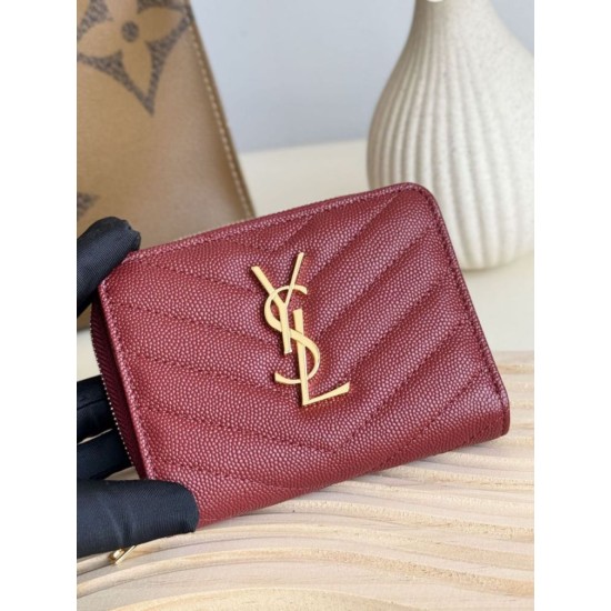 Replica di lusso Alta gamma Portafoglio compatto YSL Saint Laurent Cassandre Matelassé Rosso Imitazioni Cloni Alta gamma replica Portafoglio compatto YSL Saint Laurent Cassandre Matelassé Rosso firmate