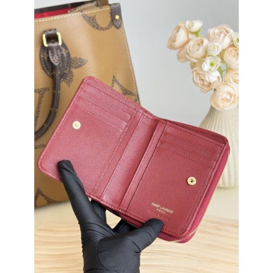 Replica di lusso Alta gamma Portafoglio compatto YSL Saint Laurent Cassandre Matelassé Rosso Imitazioni Cloni Alta gamma replica Portafoglio compatto YSL Saint Laurent Cassandre Matelassé Rosso firmate