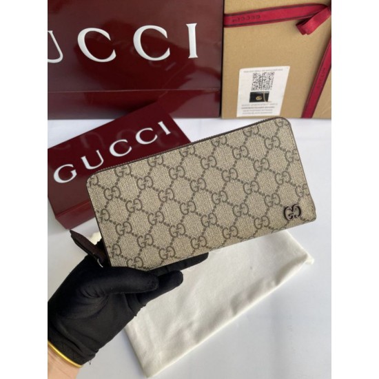 Replica di lusso Pari di alta qualità Portafoglio Gucci con cerniera interna GG 856562 Marrone Imitazioni Cloni Pari replica di alta qualità Portafoglio Gucci con cerniera interna GG 856562 Marrone firmate