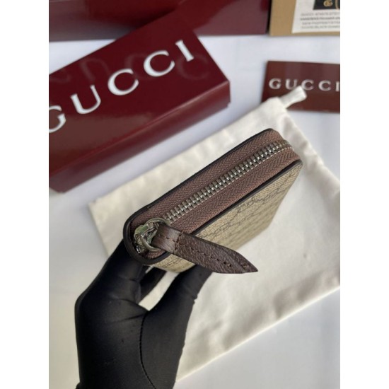 Replica di lusso Pari di alta qualità Portafoglio Gucci con cerniera interna GG 856562 Marrone Imitazioni Cloni Pari replica di alta qualità Portafoglio Gucci con cerniera interna GG 856562 Marrone firmate