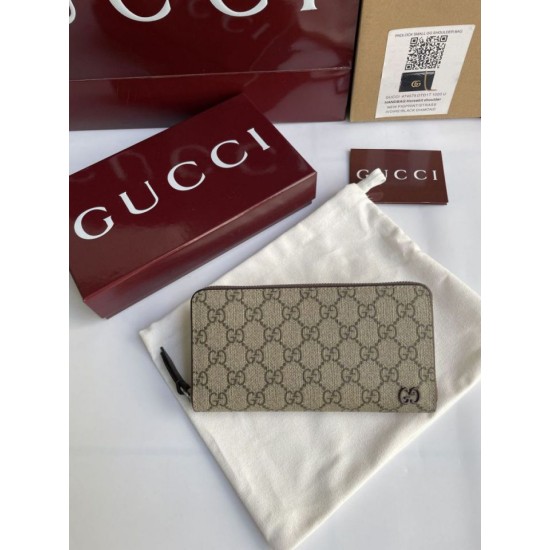 Replica di lusso Pari di alta qualità Portafoglio Gucci con cerniera interna GG 856562 Marrone Imitazioni Cloni Pari replica di alta qualità Portafoglio Gucci con cerniera interna GG 856562 Marrone firmate