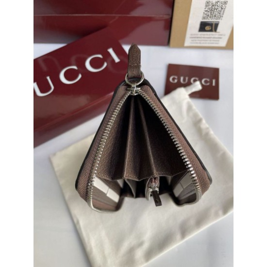Replica di lusso Pari di alta qualità Portafoglio Gucci con cerniera interna GG 856562 Marrone Imitazioni Cloni Pari replica di alta qualità Portafoglio Gucci con cerniera interna GG 856562 Marrone firmate