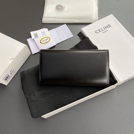 Replica Borse Portafoglio grande Celine Triomphe Nero firmate