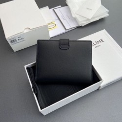 Replica di lusso Alta gamma Portafoglio Celine con tracolla media Nino Nero Imitazioni Cloni Alta gamma replica Portafoglio Celine con tracolla media Nino Nero firmate