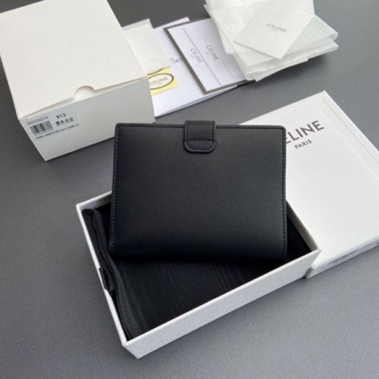 Replica di lusso Alta gamma Portafoglio Celine con tracolla media Nino Nero Imitazioni Cloni Alta gamma replica Portafoglio Celine con tracolla media Nino Nero firmate