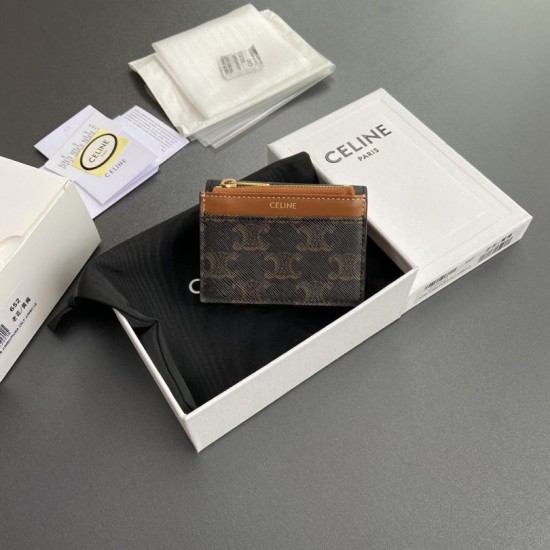 Replica di lusso Portafoglio compatto Celine con Coin Triomphe Imitazioni Cloni Portafoglio compatto Celine con Coin Triomphe firmate
