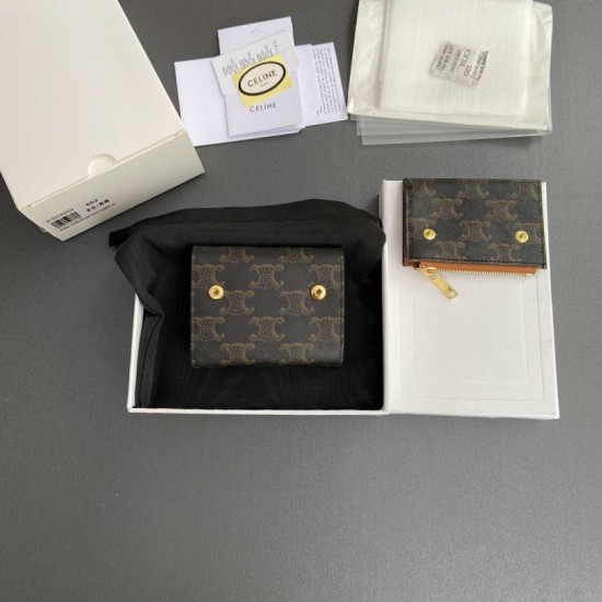 Replica di lusso Portafoglio compatto Celine con Coin Triomphe Imitazioni Cloni Portafoglio compatto Celine con Coin Triomphe firmate