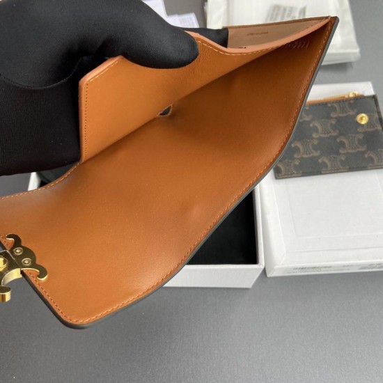 Replica di lusso Portafoglio compatto Celine con Coin Triomphe Imitazioni Cloni Portafoglio compatto Celine con Coin Triomphe firmate