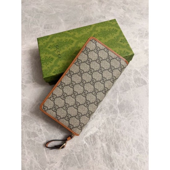 Replica di lusso Dettagli perfetti Portafoglio Gucci GG Supreme con cerniera 821803 Marrone Imitazioni Cloni Dettagli perfetti Portafoglio Gucci GG Supreme con cerniera 821803 Marrone firmate