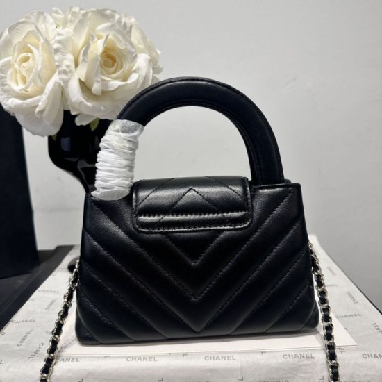 Cloni Borsa shopping Chanel AS4416 Kelly Nano pelle di vitello nera firmate