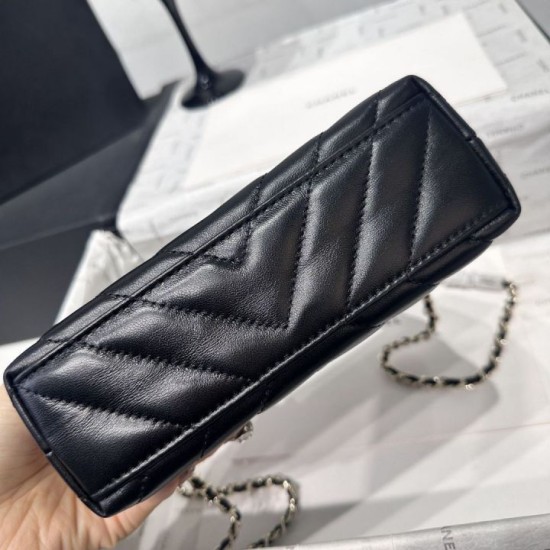 Cloni Borsa shopping Chanel AS4416 Kelly Nano pelle di vitello nera firmate