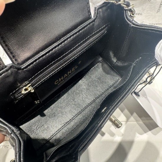 Cloni Borsa shopping Chanel AS4416 Kelly Nano pelle di vitello nera firmate
