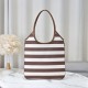 Cloni Borsa a tracolla Miu Miu Ivy tela a righe e pelle 5BG231 caffè chiaro firmate