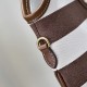 Cloni Borsa a tracolla Miu Miu Ivy tela a righe e pelle 5BG231 caffè chiaro firmate