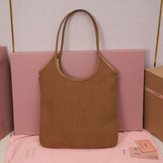 Replica di lusso Borsa a tracolla/hobo Miu Miu Ivy velluto a coste 5BG231 Marrone Imitazioni Cloni Borsa a tracolla/hobo Miu Miu Ivy velluto a coste 5BG231 Marrone firmate