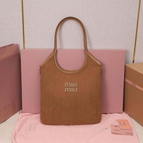 Replica di lusso Borsa a tracolla/hobo Miu Miu Ivy velluto a coste 5BG231 Marrone Imitazioni Cloni Borsa a tracolla/hobo Miu Miu Ivy velluto a coste 5BG231 Marrone firmate