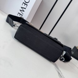 Replica di lusso Bora Pari a tracolla LOEWE Mini Flex tela e pelle scamosciata marrone/nera Imitazioni Cloni Bora Pari replica a tracolla LOEWE Mini Flex tela e pelle scamosciata marrone/nera firmate