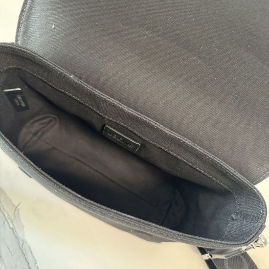 Cloni Bora Pari replica a tracolla LOEWE Mini Flex tela e pelle scamosciata marrone/nera firmate