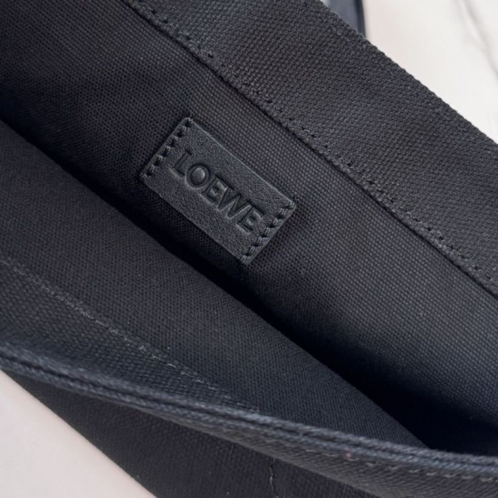 Cloni Bora Pari replica a tracolla LOEWE Mini Flex tela e pelle scamosciata marrone/nera firmate