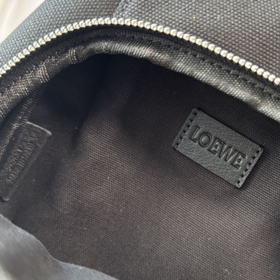 Replica di lusso Borse a tracolla Loewe Flex tela e pelle scamosciata marrone/nera Imitazioni Cloni Borse a tracolla Loewe Flex tela e pelle scamosciata marrone/nera firmate