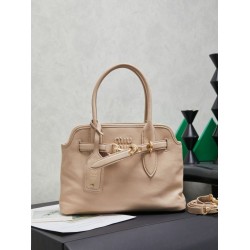 Borse tote pelle Miu Miu Adventure 5BA292 Bianco Crema