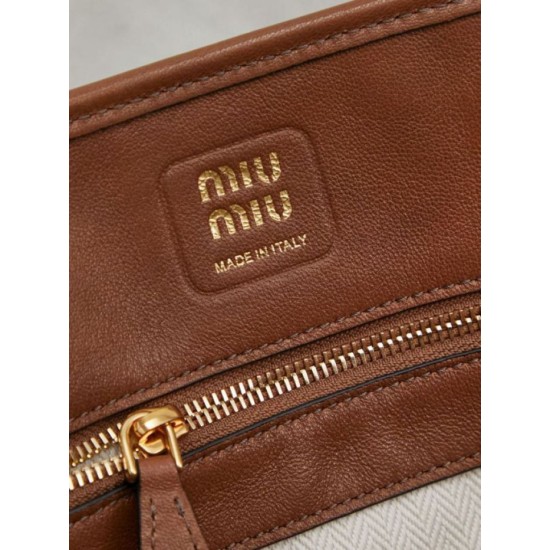 Cloni Borse tote pelle Miu Miu Adventure 5BA292 Marrone firmate