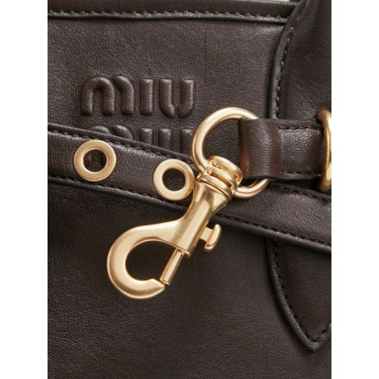 Cloni Borse tote pelle Miu Miu Adventure 5BA292 Caffè firmate