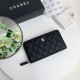 Cloni Portafoglio grande Chanel Caviar trapuntato con soffietto e cerniera nero  firmate
