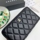 Replica di lusso Portafoglio Chanel Caviar trapuntato con soffietto e cerniera nero Imitazioni Cloni Portafoglio Chanel Caviar trapuntato con soffietto e cerniera nero firmate